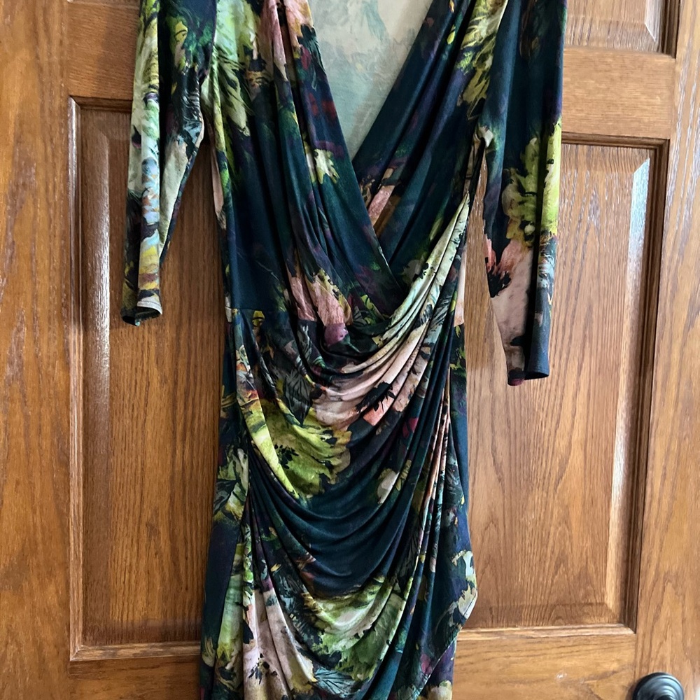 Floral Multicolor Draped Dress
